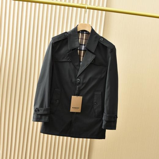 Burberry巴宝莉2025男士秋季经典格子修身休闲中长款风衣外套 商品图2