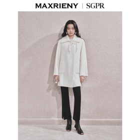 MAXRIENY【商场同款】贵雅新中式绵羊毛大衣女24新款盘扣毛呢外套(货号:MS85CT509)