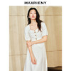 MAXRIENY复古小香风泡泡袖衬衫2025春季新品花纱方领上衣修身显瘦(货号:MS85TP010) 商品缩略图0