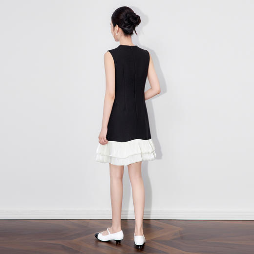 「高货wl」全新升级【铂金会员367/天猫489/差价122】(01513)洛诗琳法式高级感无袖连衣裙2025秋季重工钉钻收腰A字裙 商品图1