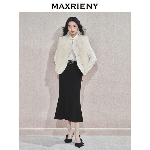 MAXRIENY2024秋冬女士气质小香风马夹百搭时尚毛绒无袖上衣(货号:MS85FU754) 商品图1