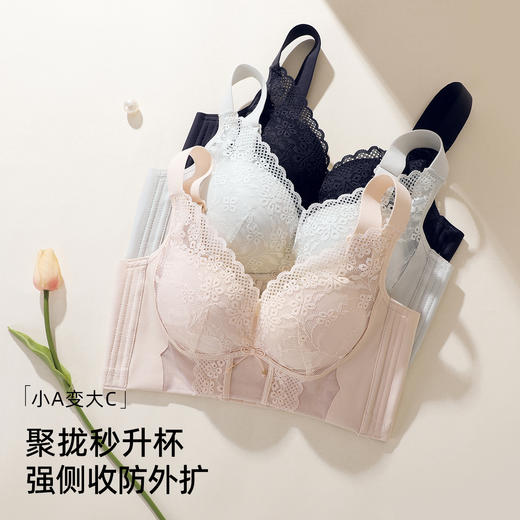 【调整型】熳洁儿 小胸强聚拢文胸托玛琳按摩杯收副乳防下垂蕾丝文胸25761506 商品图7