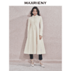 MAXRIENY极简赫本风绵羊毛大衣女24秋新款法式复古中长款伞摆外套(货号:MS85CT765) 商品缩略图0