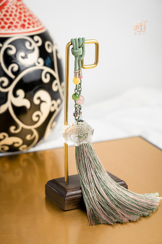 三生·花好月圆——白水晶静心莲多用挂饰 商品图1