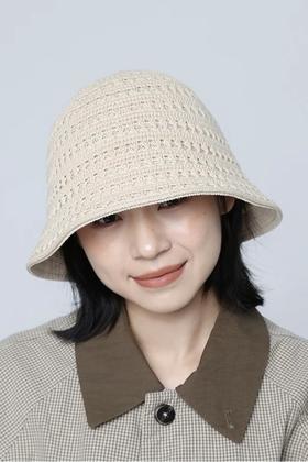 Say Something 双面用百搭奶油色编织渔夫帽 21261