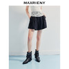 MAXRIENY精致日常感黑色a摆压褶短裤女通勤风a型裙裤高腰宽松(货号:MF86PA005) 商品缩略图0