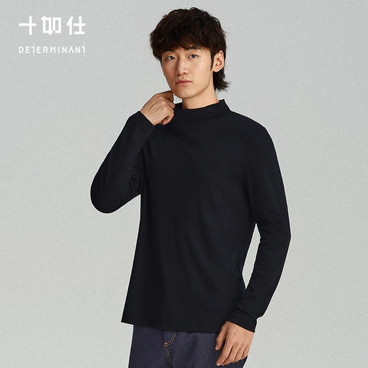 十如仕100%新疆长绒棉远红外保暖半高领长袖T恤-T16-02 商品图3