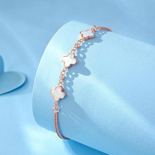 卡蒂罗KADER 幸运四叶草手链  925银轻奢甜美浪漫小众时尚高级感可调节手饰 通勤百搭温柔简约气质璀璨吸睛 商品图9