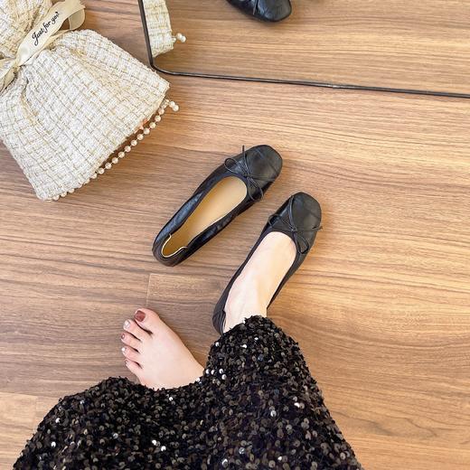 复古小羊皮（内衬含有羊皮）平底鞋--蝴蝶结圆头鞋 商品图4