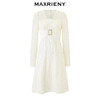 MAXRIENYMAXRIENY 精致浪漫感蕾丝连衣裙收腰荷叶边中长裙(货号:MS85DR074) 商品缩略图3