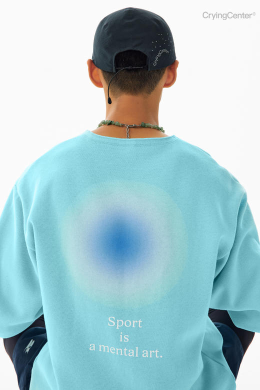 CryingCenter 莫兰迪跑步是精神艺术标语圆领无螺纹卫衣男女同款 商品图3