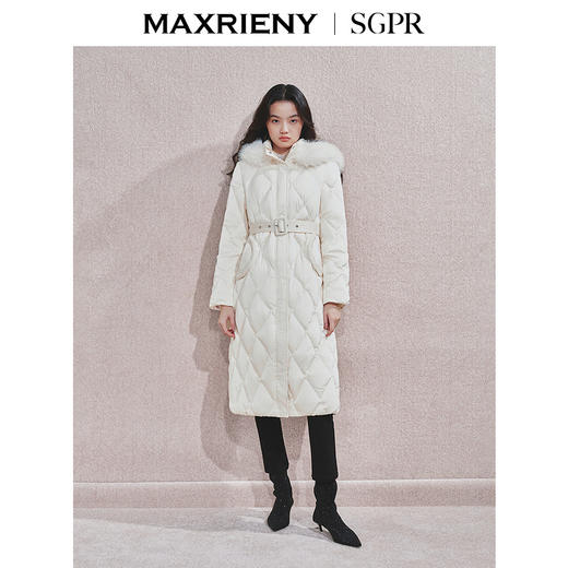【商场同款】MAXRIENY精致贵雅毛领羽绒服中长款24冬新款保暖外套(货号:MS85DC514) 商品图2