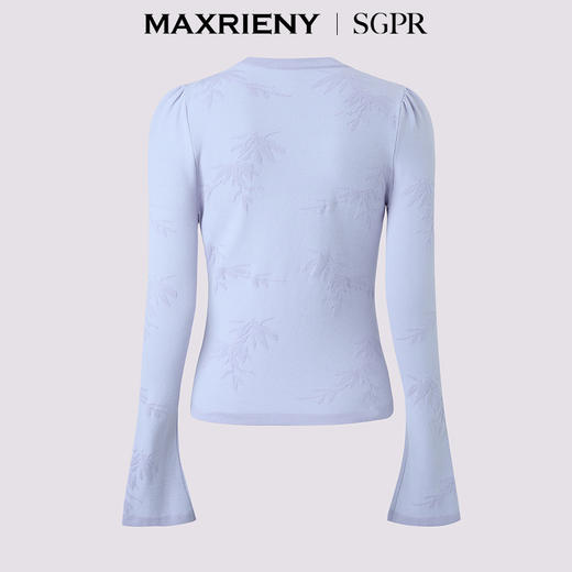 MAXRIENY雪竹衫贵雅新中式套头针织衫女24秋修身显瘦中式盘扣上衣(货号:MS85SW515) 商品图3