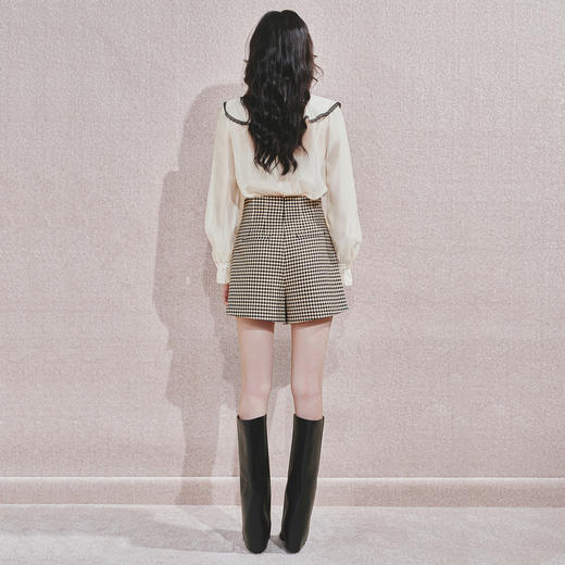 MAXRIENY精致复古蕾丝雪纺衫2024秋冬新款修身显瘦经典赫本风上衣 商品图4