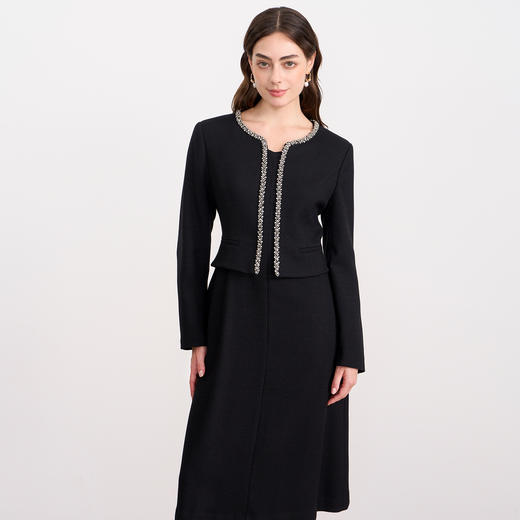 EITIE爱特爱假两件钻链设计时尚优雅冬季新款连衣裙D2507913 商品图3