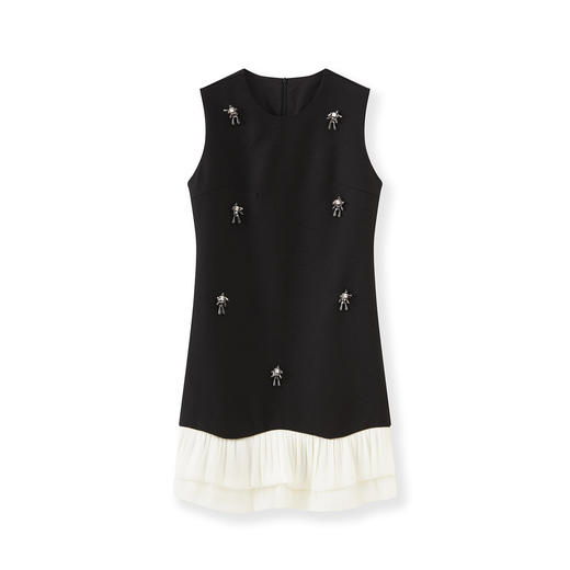 「高货wl」全新升级【铂金会员367/天猫489/差价122】(01513)洛诗琳法式高级感无袖连衣裙2025秋季重工钉钻收腰A字裙 商品图4