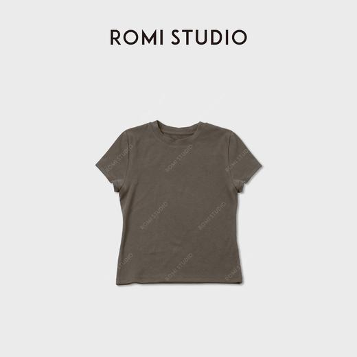 ROMI STUDIO“简约舒适”加绒磨毛贴身小版圆领T恤 RWCASG5690 商品图1