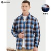 波顿男士春秋厚磨毛黄蓝色格子长袖衬衫MS633122 商品缩略图1