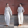 绽放556朵/亚麻棉提花设计感文艺宽松长裤萝卜裤纯色百搭休闲裤女 商品缩略图2