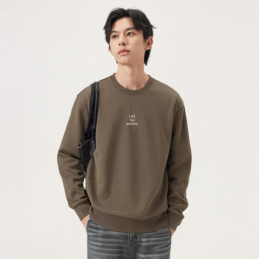 gxg.jeans男装 多色字母绣花休闲基础圆领卫衣男生 25年秋热卖 商品图2