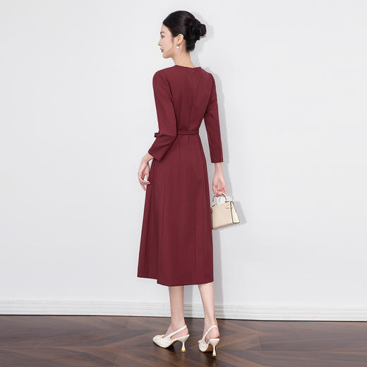 「高货wl」全新升级【铂金会员367/天猫499/差价132】(95326)洛诗琳轻奢高级感连衣裙2025秋季法式优雅收腰A字大摆裙 商品图2