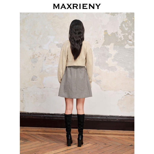 MAXRIENY中式前门襟盘扣开衩毛织外搭针织上衣女(货号:MC88JA576) 商品图2