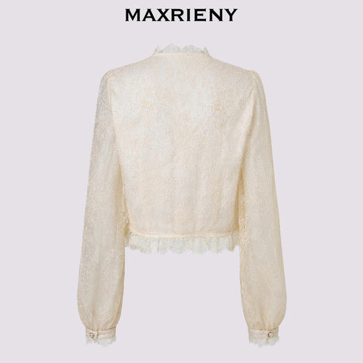 MAXRIENY宫廷复古风穿搭蕾丝雪纺衫25秋款华丽轻奢灯笼袖上衣女(货号:MF86TP504) 商品图4