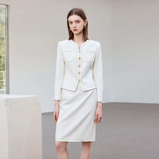 IWY/气质米白色小香风西装套裙女秋冬名媛职业装两件套西服半裙CS2469 商品图0