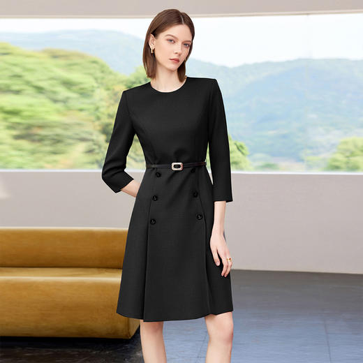 IWY/黑色西装连衣裙女秋季新款高级感职业装西服裙工作服Q1468 商品图2