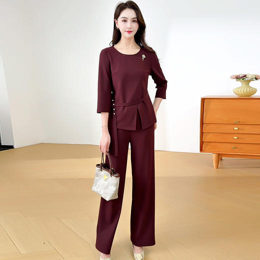 XYKL-25B01气质时尚套装女秋季新款2025年韩版修身拼接女士优雅轻熟风两件套 商品图2