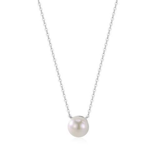 卡蒂罗KADER 循光珍珠项链 925银莹润珍珠法式复古赫本风可调节锁骨链 优雅气质温柔百搭 商品图0