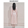 MAXRIENY秋日氛围感温柔连衣裙蕾丝拼漫珍珠纽扣立体花浅色系穿搭(货号:MS85DR773) 商品缩略图3