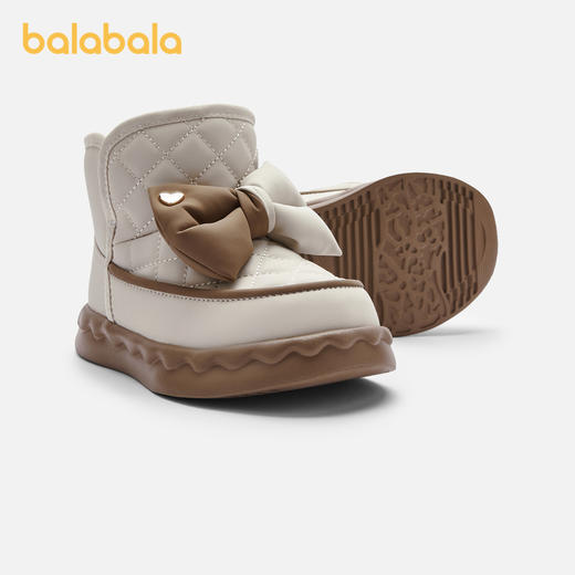 巴拉巴拉童鞋女童雪地靴加绒棉靴舒适冬季低帮蝴蝶结短靴子潮鞋子 商品图1