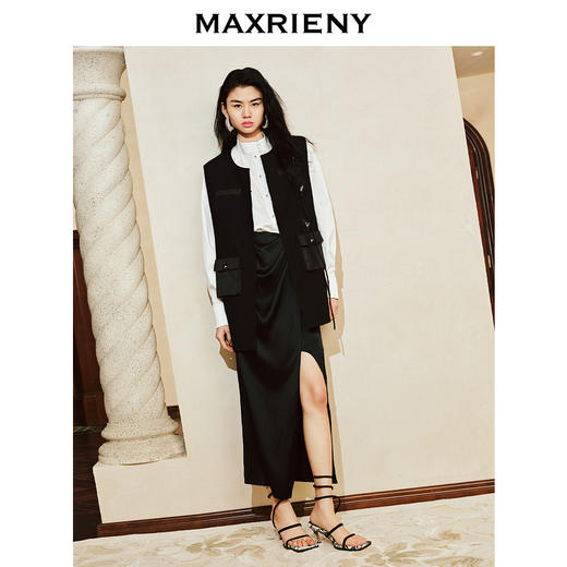 【东方玉兰-商场同款新品】MAXRIENY精致复古时尚感廓形马夹背心202(货号:MC85VE002) 商品图1