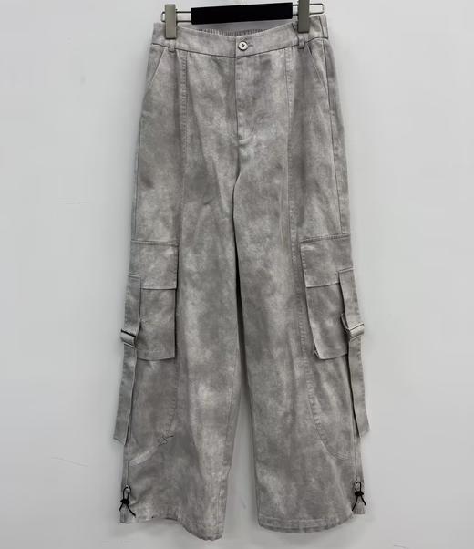 N纽扣腰晕染大口袋阔腿工装裤（灰）夏季152040110321 商品图0