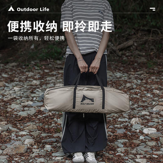 狼行者 户外超大防雨防晒天幕野外露营厚天幕布沙滩帐篷野餐遮阳棚 黑胶天幕 （4*3米） 商品图3