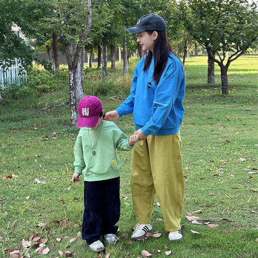 【代发】绿标防污溜溜棉儿童秋季长袖纯色款上衣简约SUNNYWHITEGreen 商品图3