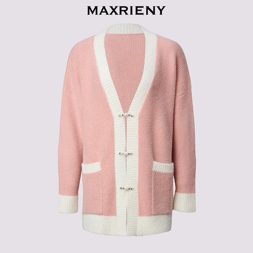 MAXRIENY复古浪漫慵懒感2025秋冬新款宽松毛衣针织开衫百搭外套(货号:MF85JA757) 商品图4