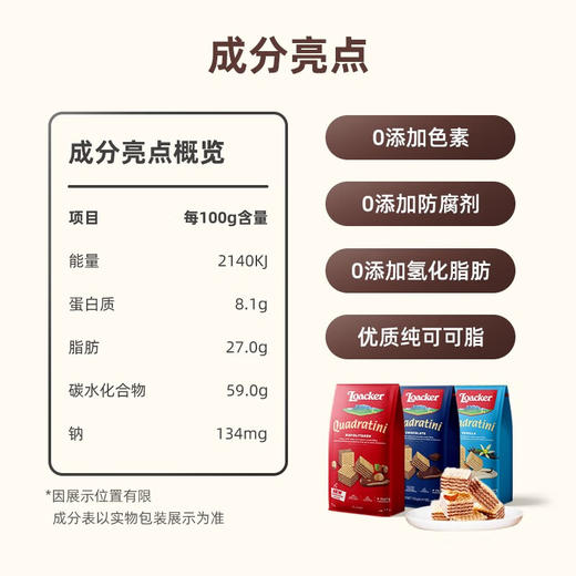 莱家loacker 榛子味威化饼干250g进口网红上班解馋休闲零食 商品图4