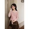 【6折秒杀】鹿向南「浪漫时区」长袖粉色衬衫女秋季新款法式假两件设计感上衣L57636 商品缩略图4