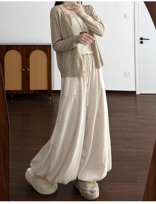 【YW】无忧购  温柔风糯米花苞裤裙女秋季高腰针织休闲灯笼裤裙H-1930（截单后3-5天发货） 商品图2