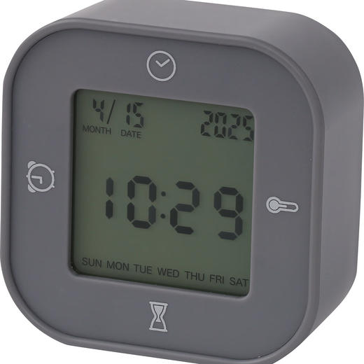 创意时尚钟旋转电子钟电子温度时间显示座钟闹钟004EM 商品图4