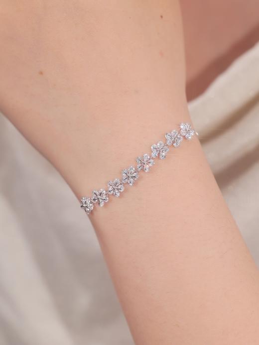 卡蒂罗KADER 花园派对手链 小清新繁花浪漫镶嵌满锆五瓣花甜美气质心动女友闪耀银河可调节拼接链 商品图4
