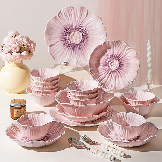 摩登主妇釉下彩餐具套装碗碟盘家用2025新款乔迁搬家新婚结婚礼物 商品图0