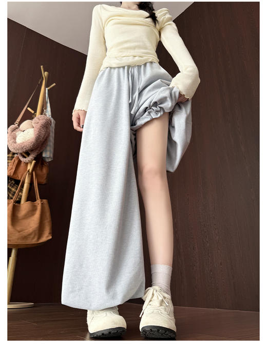 【YW】无忧购  温柔风糯米花苞裤裙女秋季高腰针织休闲灯笼裤裙H-1930（截单后3-5天发货） 商品图10