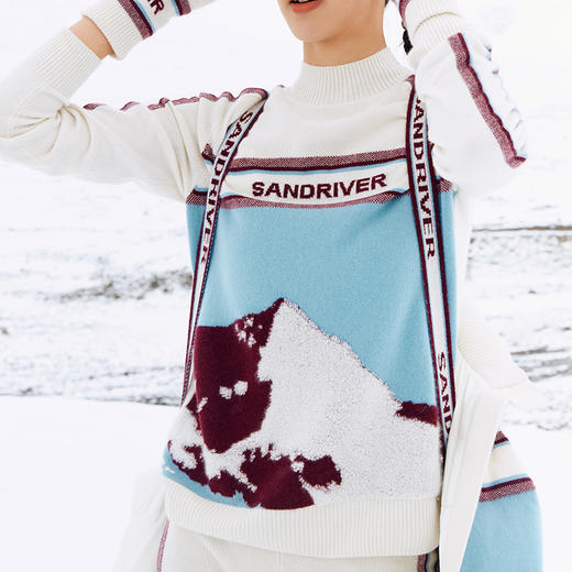 羊绒圆领嵌花女套衫  SJF97W279N 商品图3