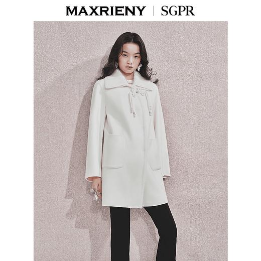 MAXRIENY【商场同款】贵雅新中式绵羊毛大衣女24新款盘扣毛呢外套(货号:MS85CT509) 商品图1