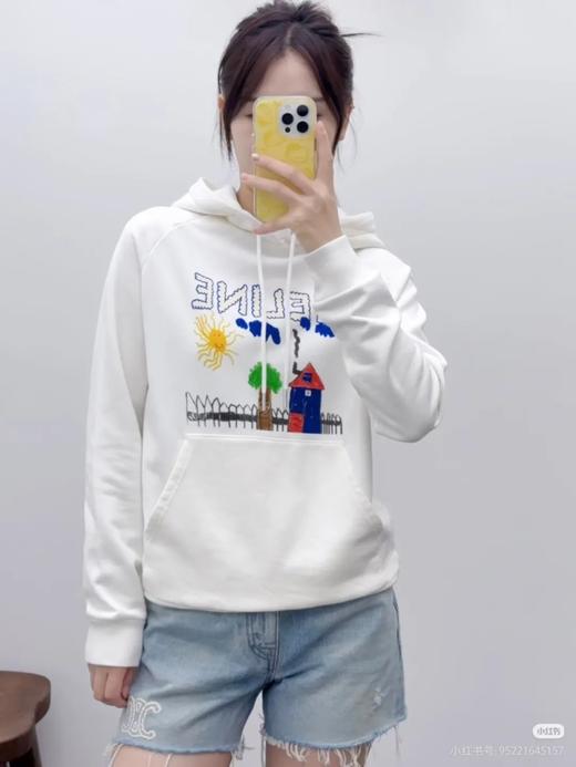 高级~CeI*ine塞琳童趣涂鸦重工430克全棉毛圈进口胶浆质地印花连帽卫衣，男女款大毛圈高克连帽卫衣 商品图2
