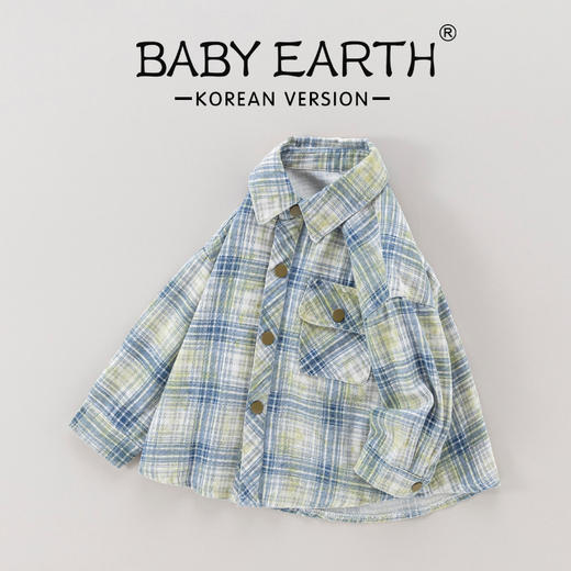 男童衬衫秋季新款儿童长袖翻领格子衫小童全棉外套大童韩版衬衫秋 商品图1