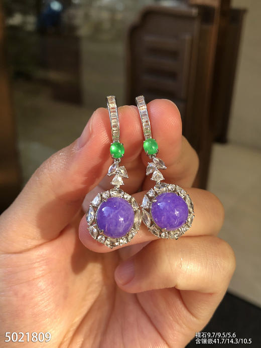 5021809，紫罗兰蛋面耳坠。具体价格微信咨询 商品图3